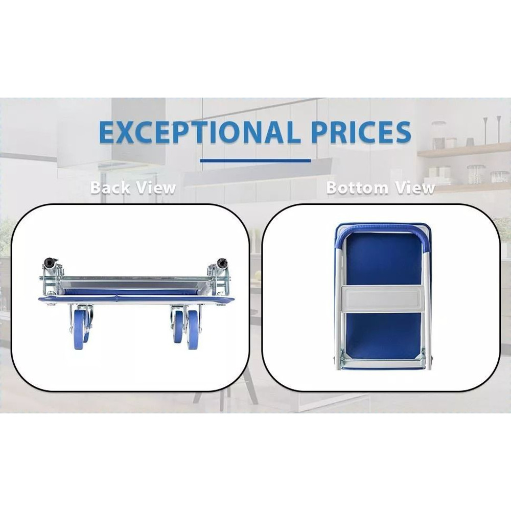 HeavyDuty Folding Hand Truck Dolly Cart With 330lbs Capacity Compact Luggage Cart Moving Trolley 1