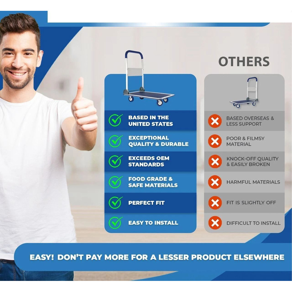 HeavyDuty Folding Hand Truck Dolly Cart With 330lbs Capacity Compact Luggage Cart Moving Trolley 2