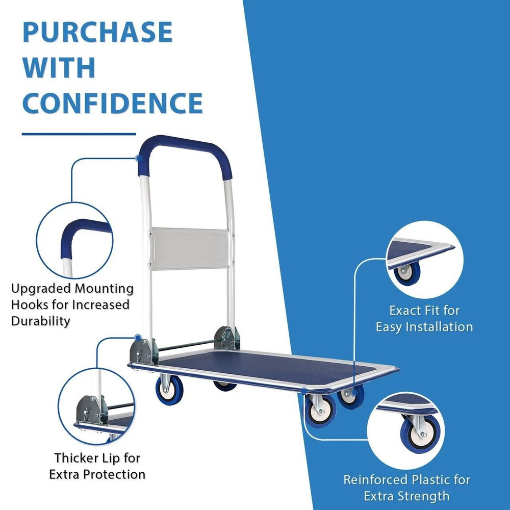 HeavyDuty Folding Hand Truck Dolly Cart With 330lbs Capacity Compact Luggage Cart Moving Trolley 3