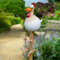 Funny Big Eyed Chicken Statue Long Foot Hen Sculpture For Garden Fence  Lawn Wooden Stake Decoratio 1
