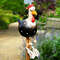 Funny Big Eyed Chicken Statue Long Foot Hen Sculpture For Garden Fence  Lawn Wooden Stake Decoratio 0