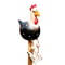 Funny Big Eyed Chicken Statue Long Foot Hen Sculpture For Garden Fence Lawn Wooden Stake Decoratio 7