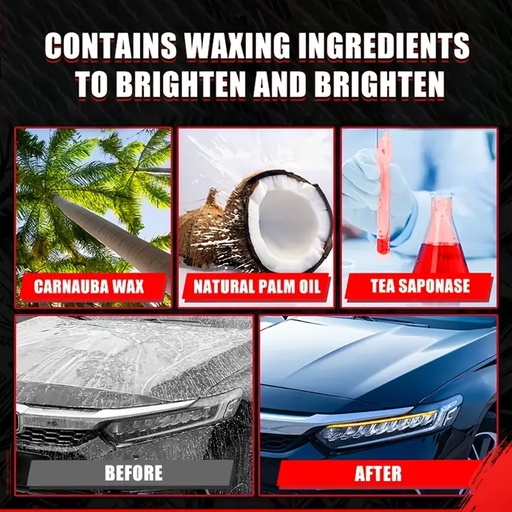 Car exterior maintenance car wash liquid,high foam cleaner 100ml,suitable for cars,truck,motorcycles,with super whitening effect