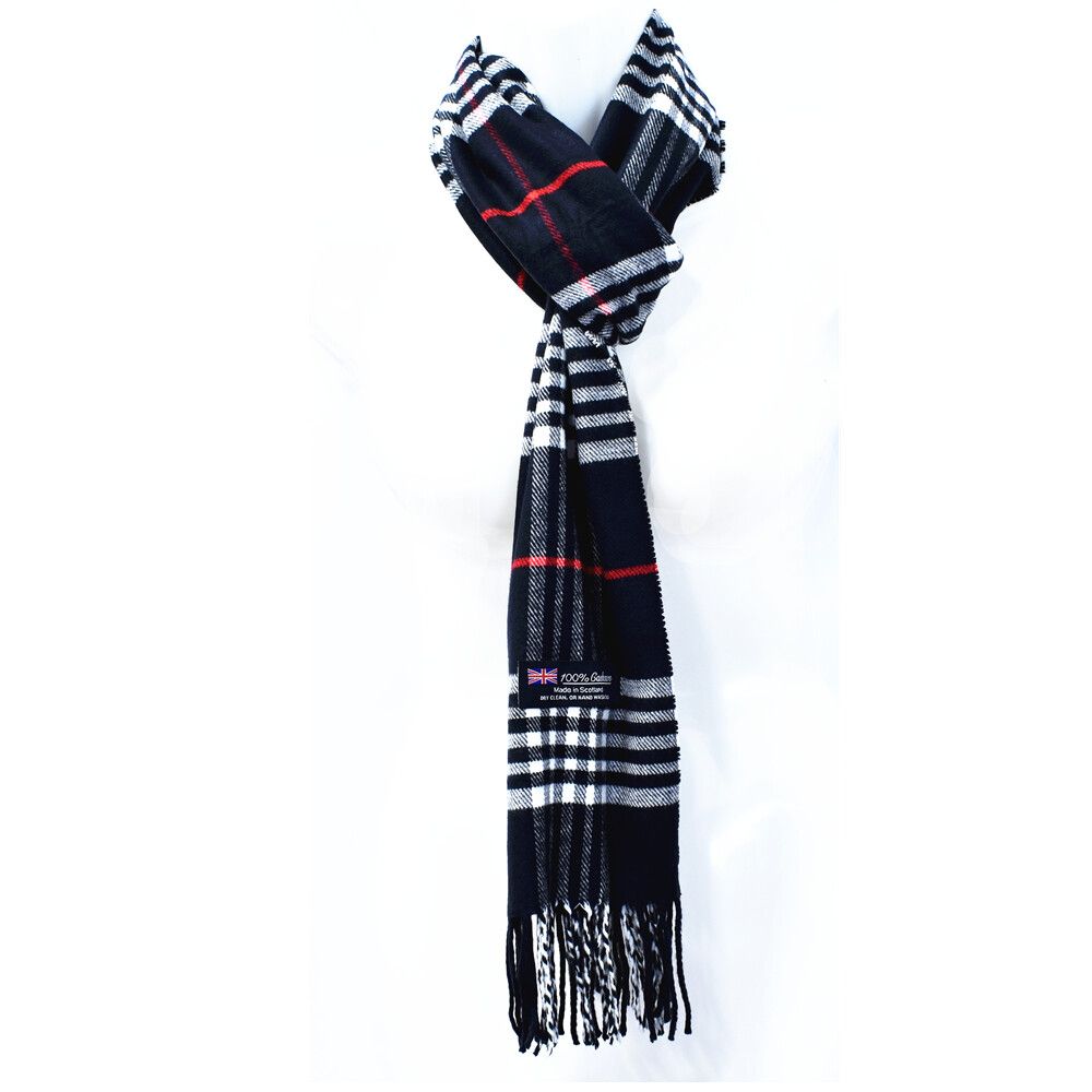 Plaid Cashmere Scarf Men Women Winter 12