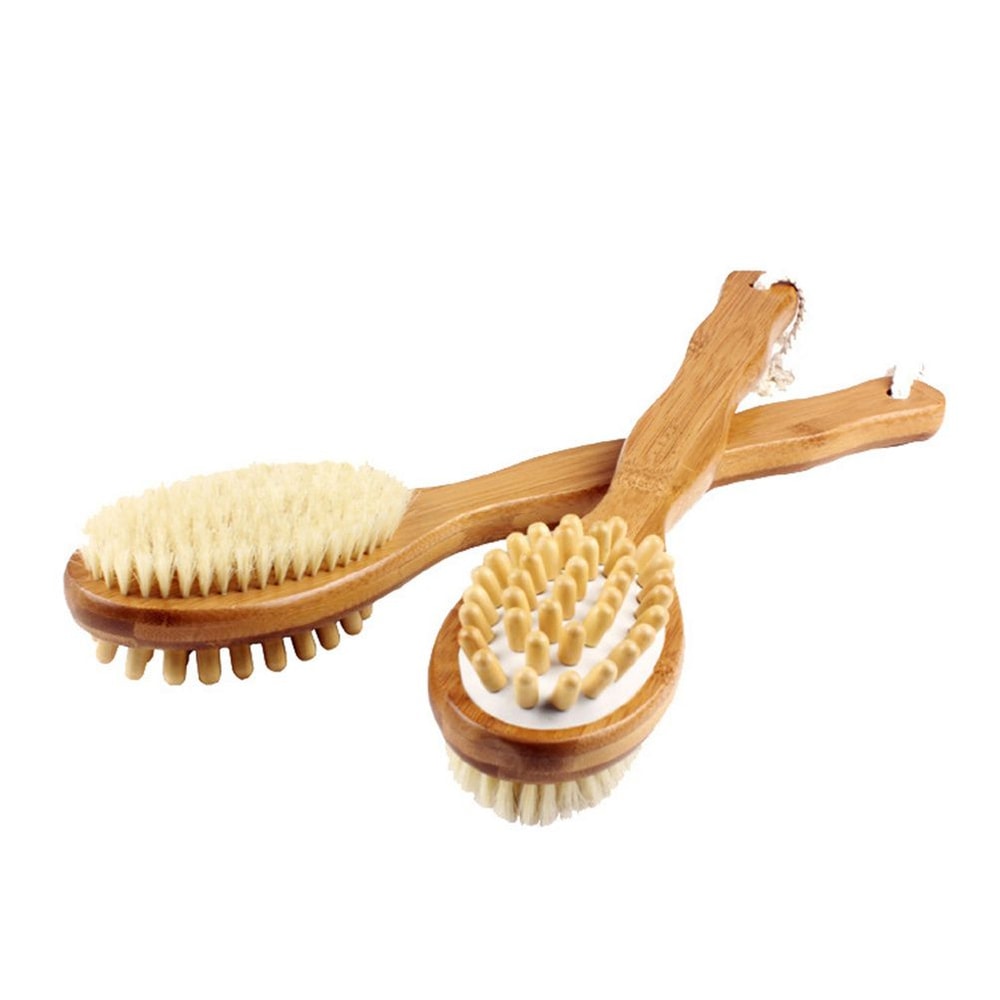 Long Handle Bath Body Brush DualSided Shower Scrubber Back Exfoliating Massager For Smooth Skin 5