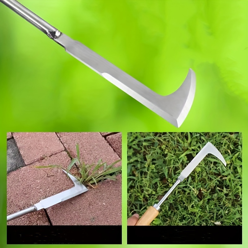 Precision L Shape Stainless Steel Garden Weed Removal Tool Heavy Duty Gap Crack Hand Weeder 4