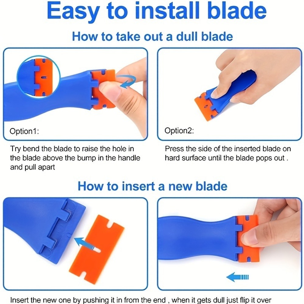 Precision Car Sticker Remover & Plastic Scraper Tool for Decals, Tint Film and Glass Cleaning