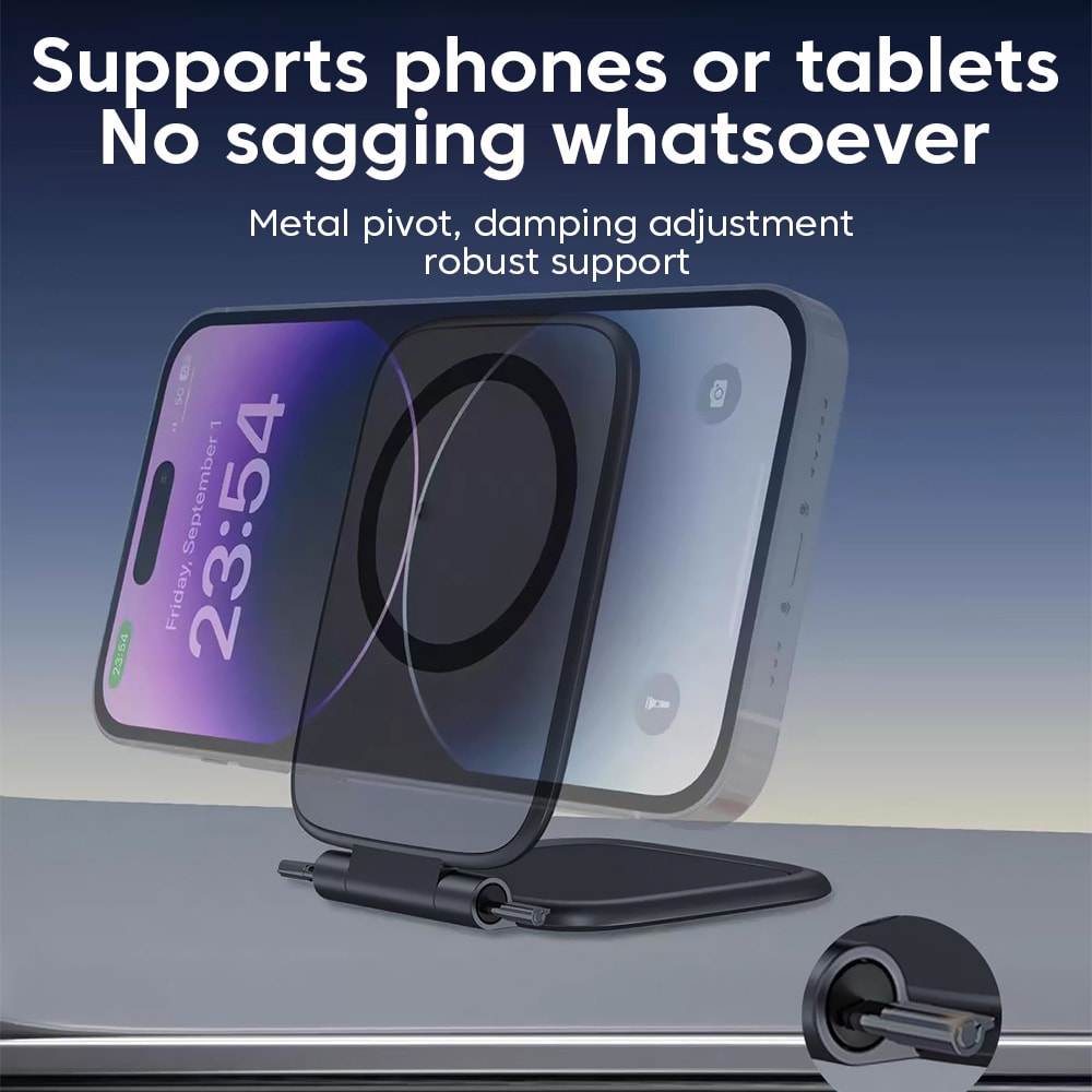 MagFold Ultra Slim Magnetic Car Phone Mount For Dashboard Navigation 3