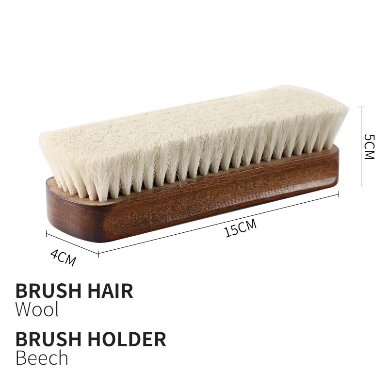 Premium Horsehair Shoe Brush With Wooden Handle For Leather Shoes Boots Shoe Polish Care 6