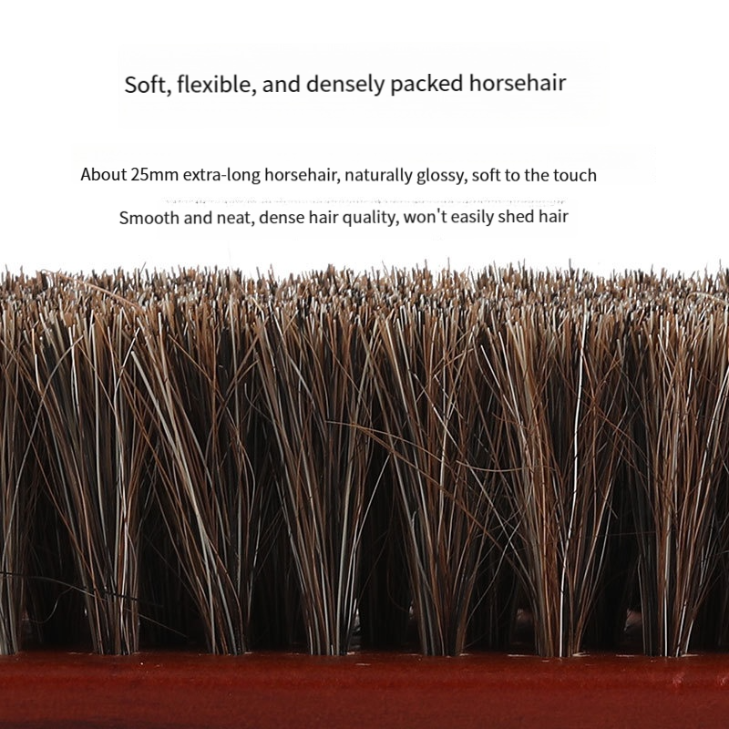 Premium Natural Horsehair Shoe Brush With Wooden Handle Leather Care Suede Cleaning Brush 2