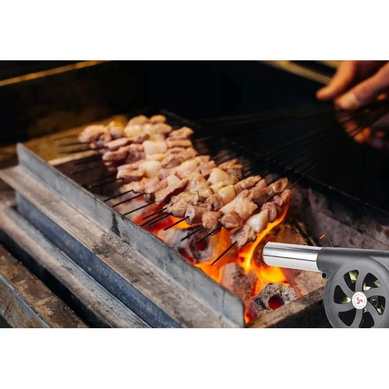 Portable Handheld BBQ Fan Charcoal Grill Blower Manual Fire Starter Tool For Faster Ignition 0