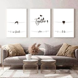 Our Favorite Place Set of 3 Minimalist Family Print Poster Family Gift Living Room Decor Family Wall Art Home Prints