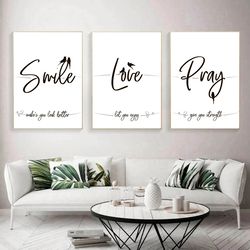 Inspirational Quotes Wall Art Print Set of 3 Posters Modern Quote Print Living Room Art Bedroom Decor Minimalist Poster