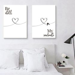 Be Still My Soul Print Poster Set of 2 Prints Bedroom Wall Decor Printable Wall Art Couple Print Modern Minimalist Wall