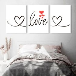 Love Print Set of 3 Prints Valentines Day Decor Love Printable Wall Art Couple Quote Decor Bedroom Wall Decor Valentines