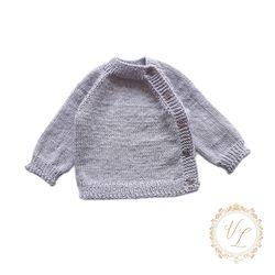Wrap Baby Cardigan Knitting Pattern | Easy Baby Cardigan PDF Knitting Pattern | V58