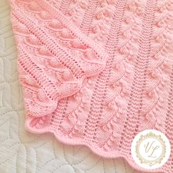 Step-by-Step Knitting Pattern Baby Blanket | V105