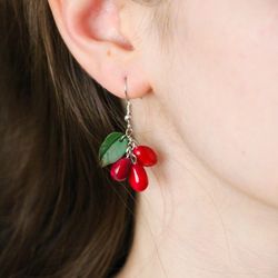 Pomegranate earrings Vegan earrings Gift for her Gift for mom
