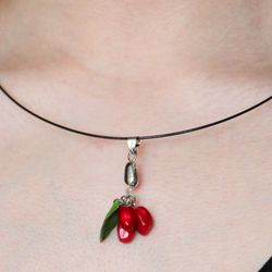 Pomegranate Pendant  Pomegranate Necklace Gift for her Handmade