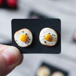 Egg Earrings Miniature Breakfast Earring Set