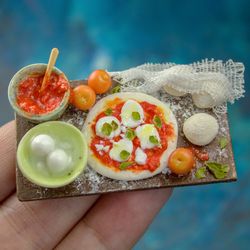 TUTORIAL Miniature pizza making set | Dollhouse miniatures | Miniature food tutorial