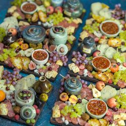 Miniature food set on chalkboard 2 | Dollhouse miniatures | Miniature food