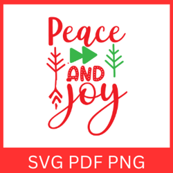 Peace and Joy Svg, Christmas SVG, Peace Joy CHEER, Christmas Clip Art Svg, Joy Svg, Merry Christmas, Happy holiday Svg