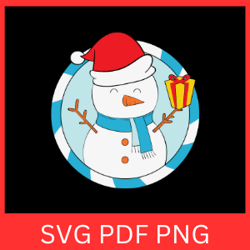 Christmas Snowman SVG, Winter Holiday Snowman SVG, Kids Snowman SVG, Winter Svg, Snowman Ornament SVG, Snowman Clipart