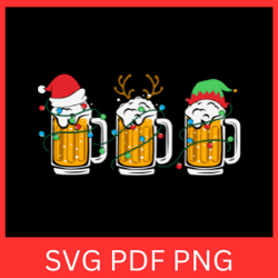 Christmas Beer Santa Reindeer Svg, Christmas Svg, Christmas Beer Svg, Santa and Reindeer SVG, Reinbeer Svg