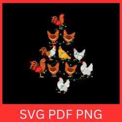 christmas chicken svg, christmas chicken clipart, hens svg design, christmas hens svg, chicken christmas lights