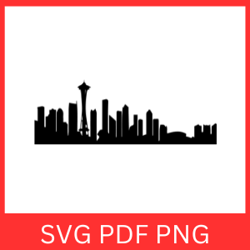 Seattle City Svg, Silhouette Svg, Seattle Skyline Svg Design, City Logo Svg, Seattle Logo Svg, Seattle Skyline Vector