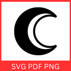 moon svg, crescent moon svg, half moon svg, moon clipart, moon silhouette, moon cricut, moon design svg