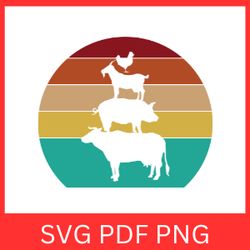 farmhouse svg, farm animals svg, farm svg, farm animal scene svg, animals svg, friends not food vegan svg