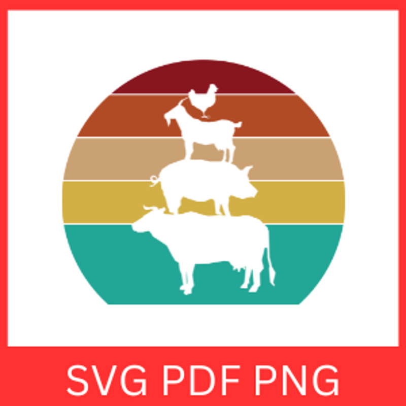 Farmhouse SVG Farm Animals Svg Farm Svg Farm Animal Scene Svg Animals Svg Friends Not Food Vegan Svg 0