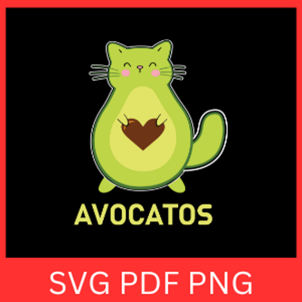 Cute Avocatos Svg Funny Animal Puns SVG Funny Cat Avocado Svg Cute Avocado Cat SVG Avocado Cat Svg Avocato Svg 0
