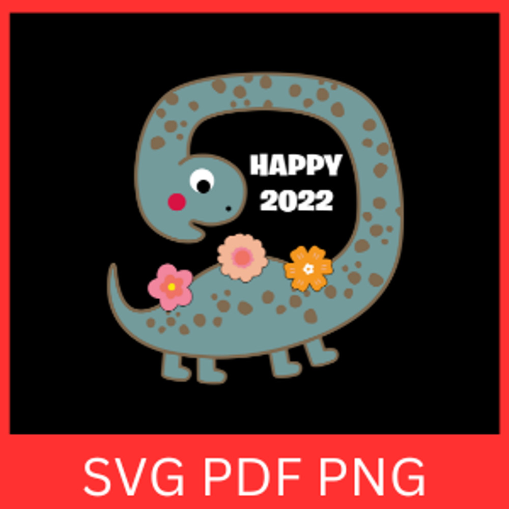 Dinosaur Happy 2022 Svg Happy Dino Day Svg Happy 2022 Svg Dinosaur SVG Doodle Dinosaurs Svg New Years Dino Svg 0