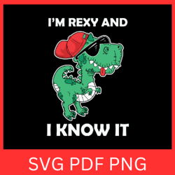 i'm rexy and i know it svg, dinosaur trex svg, t-rex funny svg, dinosaur funny svg, dinosaur trex svg