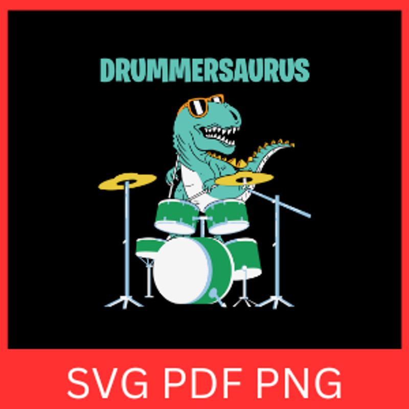 Drummersaurus Svg Dinosaur Playing Drum SVG Drummer Svg Dinosaur Svg TRex Svg Drumming Dinosaur Svg 0