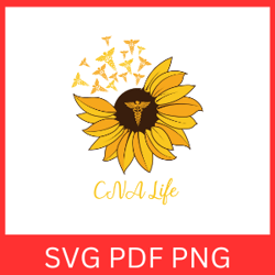 cna life medical logo sunflower svg, cna life svg, medical svg, nursing svg, cna svg, sunflower svg, cna designs svg