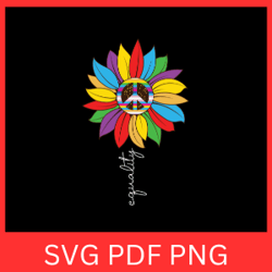 equality svg, rainbow sunflower svg, flower svg, rainbow flower svg, human rights svg, equal rights svg