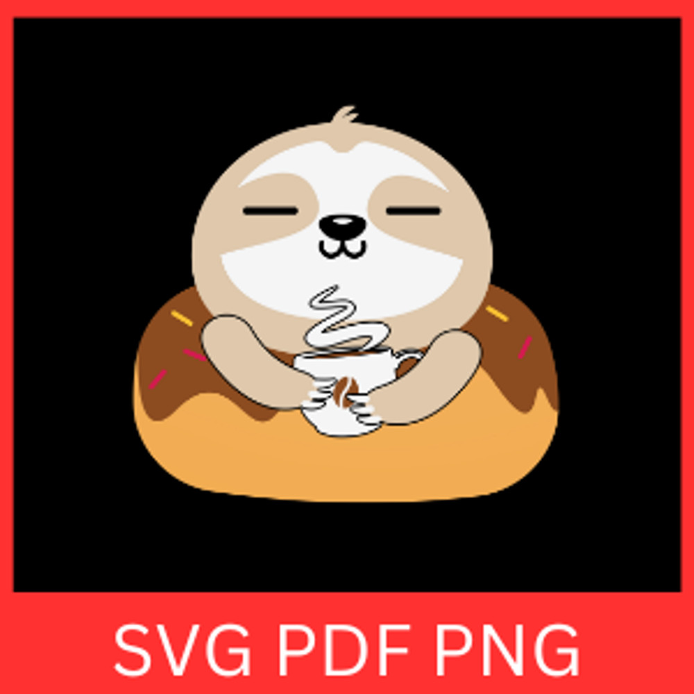 Sloth With Coffee Cup Svg Coffee Cup Svg Sloth Svg Coffee Lover Svg Sloffee Svg Baby Sloth Svg Cute 0