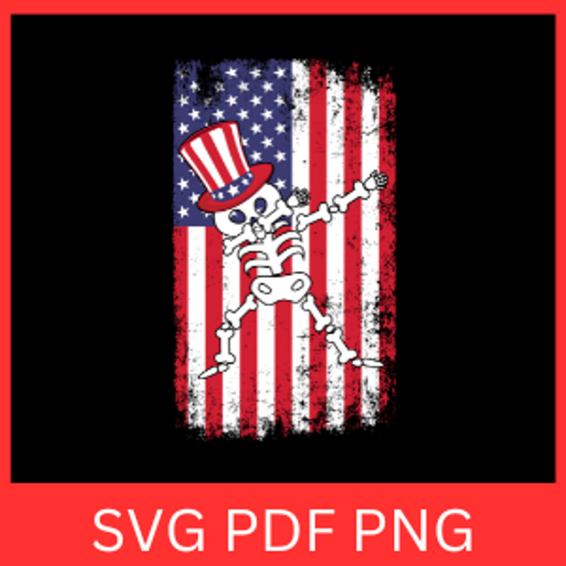 Skeleton 4th Of July Svg American Flag Skull SVG Skeleton SVG 4th Of July Dancing Skeletons Svg Ind 0