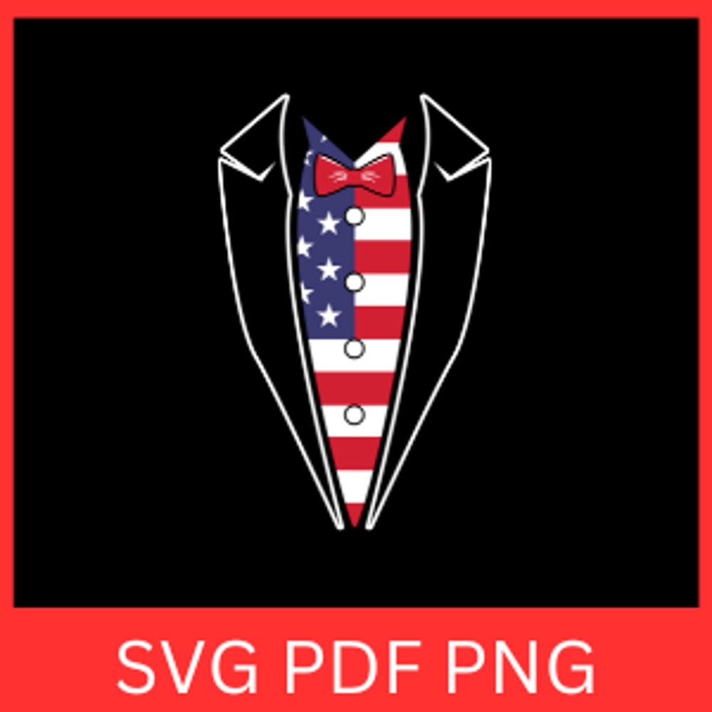 American Tuxedo Svg Funny 4th Of July Svg Independence Day Svg American Flag Svg Patriotic SvgTuxed 0