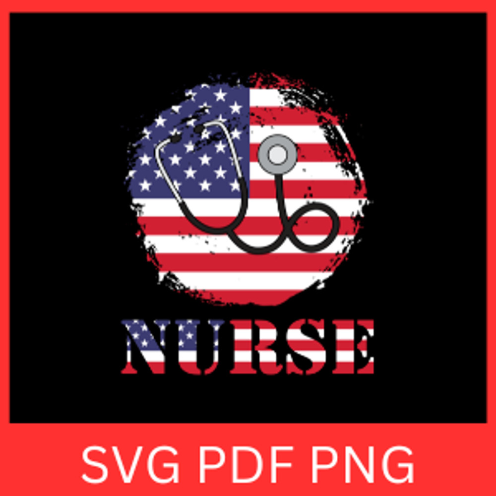 American Nurse Svg American Flag Nurse Svg Nursing Svg Nurse Life Svg Stethoscope Svg Nurse Flag SV 0