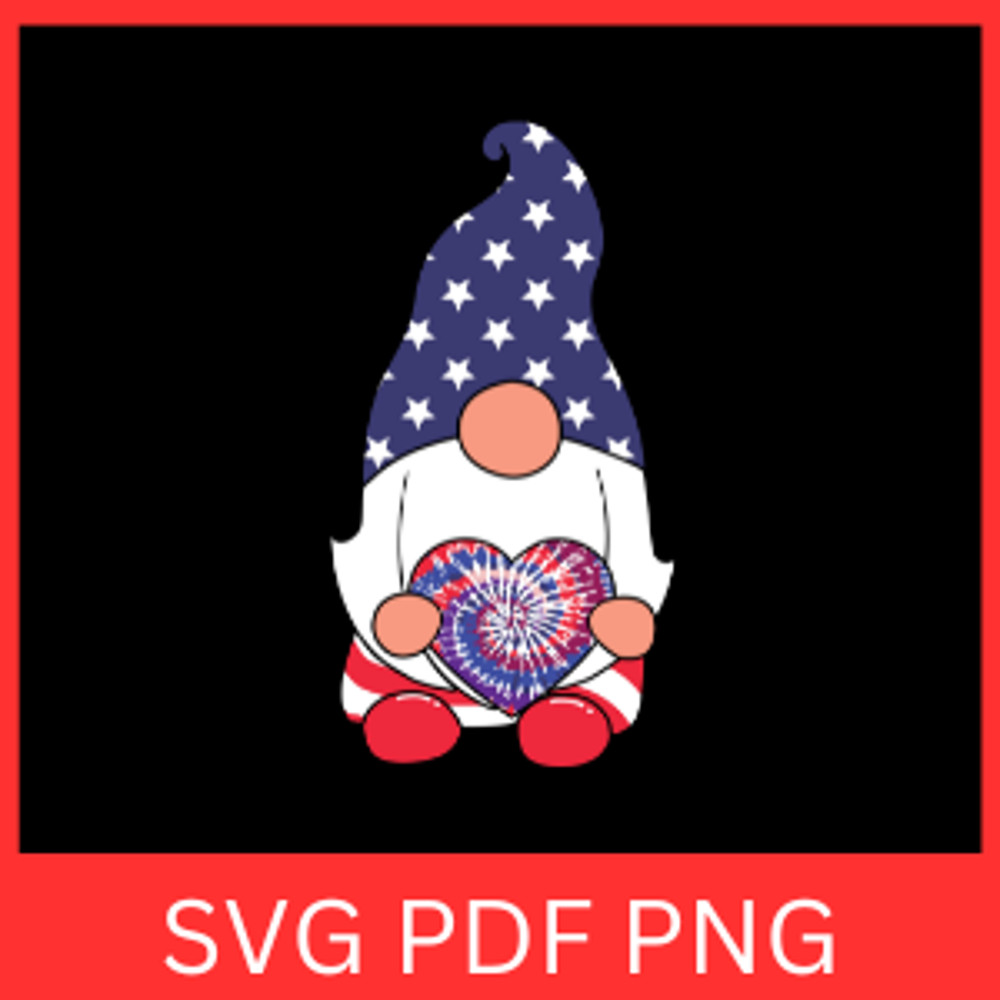 Usa Flag Gnomies Svg American Flag Heart Svg Cute Patriotic Gnomies Svg Gnome Love Svg Gnome Red Wh 0