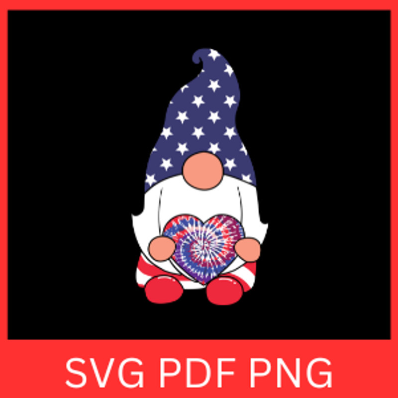 Usa Flag Gnomies Svg American Flag Heart Svg Cute Patriotic Gnomies Svg Gnome Love Svg Gnome Red Wh 0