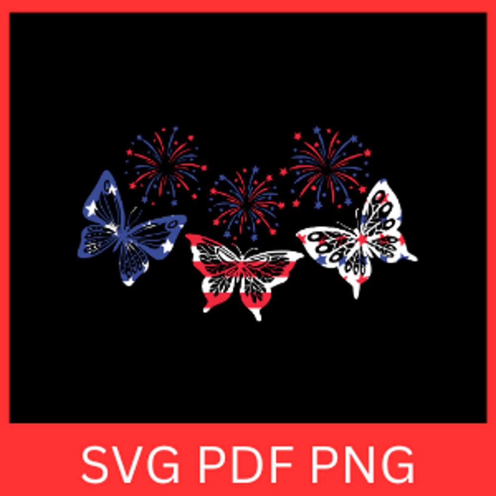 American Flag Butterflies Svg Freedom Butterflies Svg Stars And Stripes Butterfly SVG Independence  0