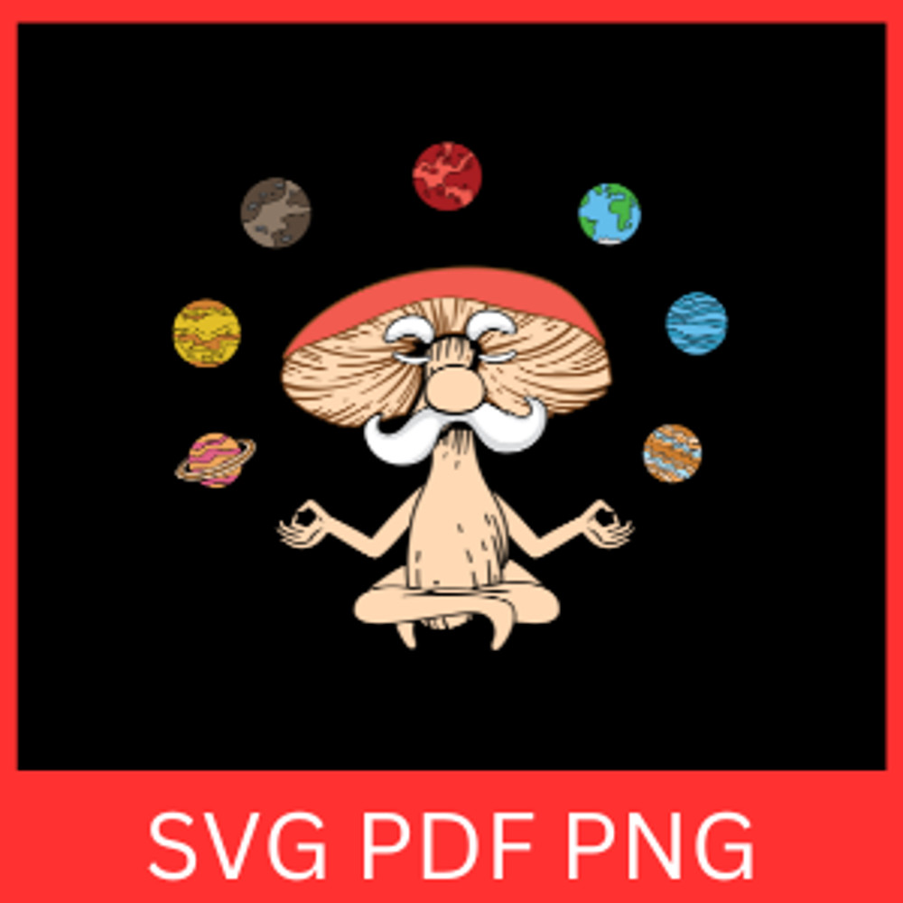 Mushroom Hippie Yoga Meditation Svg Yoga Meditation Svg Mushroom Breath Work Svg Self Care Svg Yoga 0