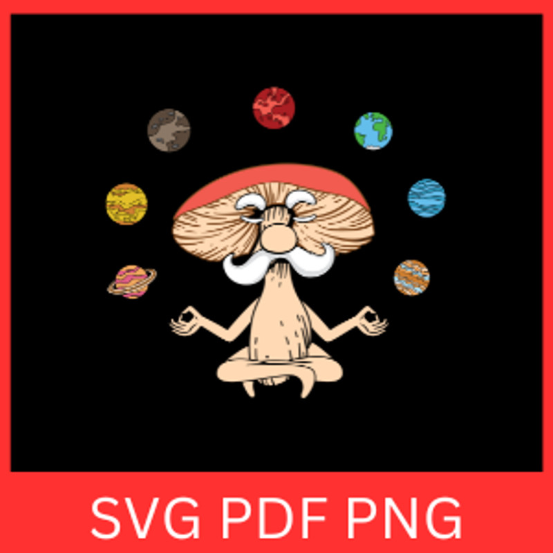 Mushroom Hippie Yoga Meditation Svg Yoga Meditation Svg Mushroom Breath Work Svg Self Care Svg Yoga 0