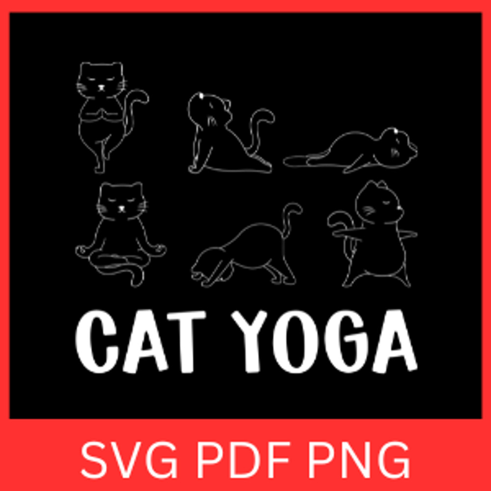 Cat Yoga Svg Cute Cat Clipart Svg Kawaii Cat SVG Cat Lovers Yoga Svg Funny Cat Yoga Svg Cat Designs 0
